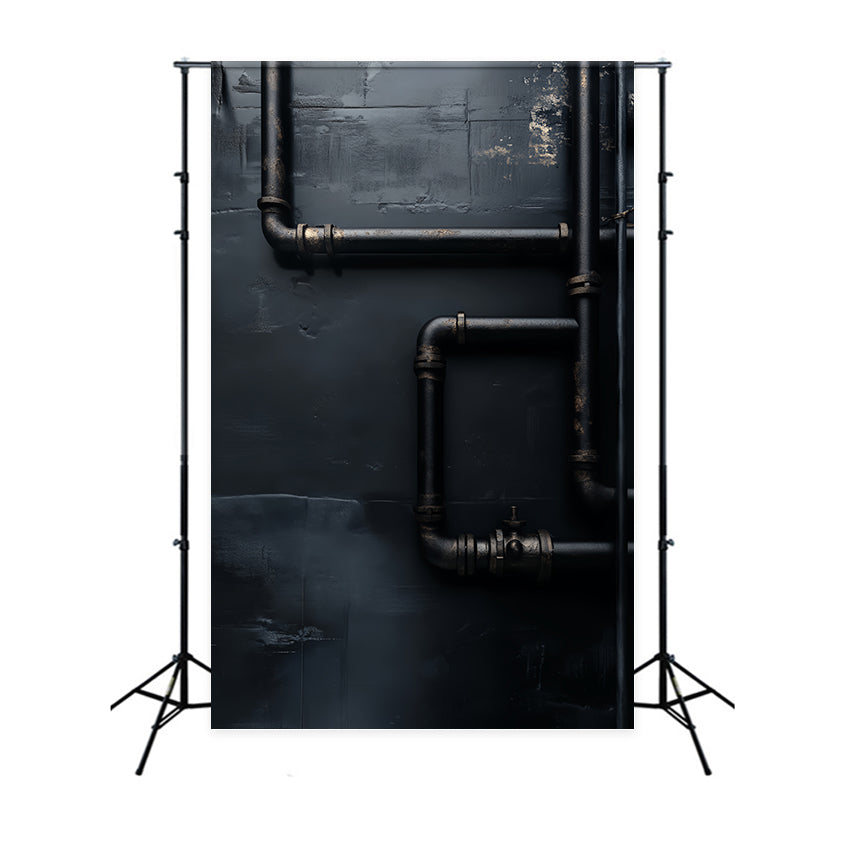 Toile de fond Noire Détail Tuyau Noir Foncé LXX57-279