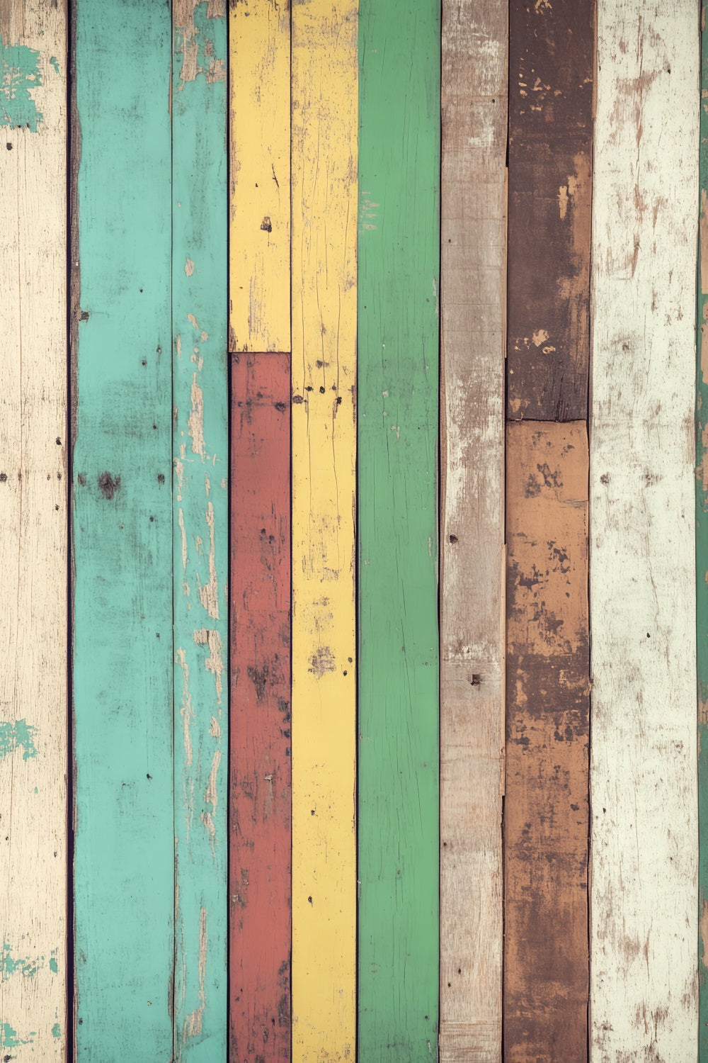 Toile de fond Bois Studio Planches Arc-en-Ciel Vieillies LXX57-291
