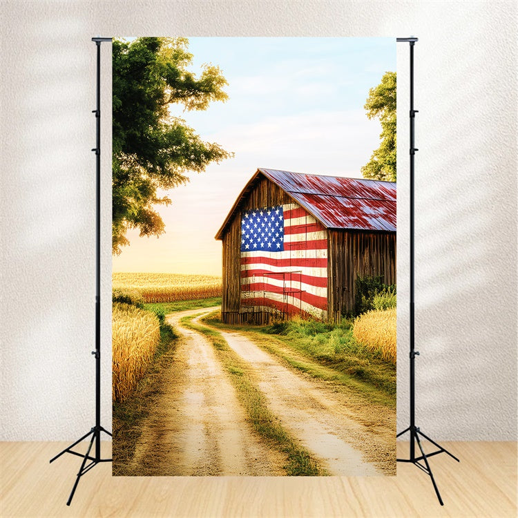 Toile de fond Grange Rustique Ferme Patriotique LXX57-387