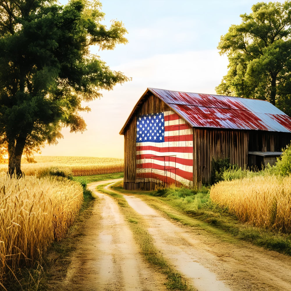 Toile de fond Grange Rustique Ferme Patriotique LXX57-387