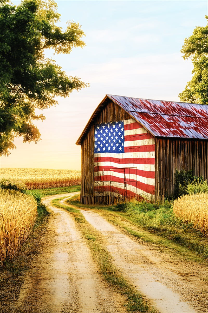 Toile de fond Grange Rustique Ferme Patriotique LXX57-387
