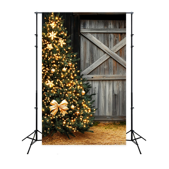 Toile de fond Bois de Grange Éclat Doré Noël LXX57-388