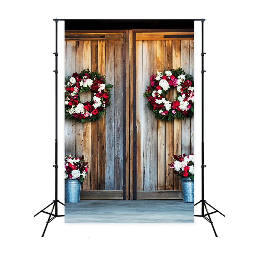 Toile de fond Porte de Grange Mur Bois Couronnes LXX57-390