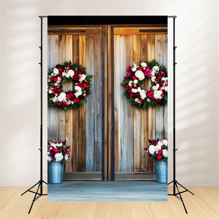 Toile de fond Porte de Grange Mur Bois Couronnes LXX57-390