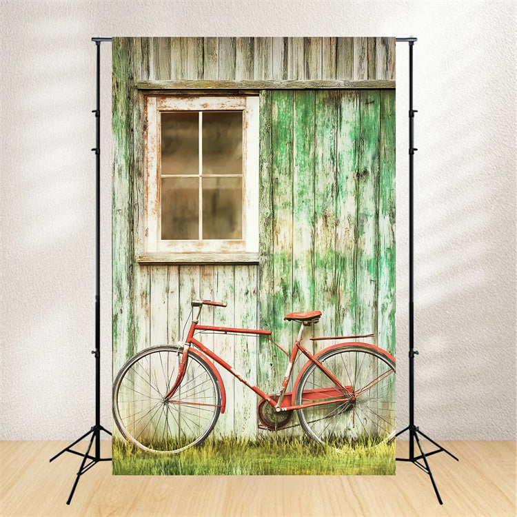 Toile de fond Grange Rustique Mur Vélo LXX57-396