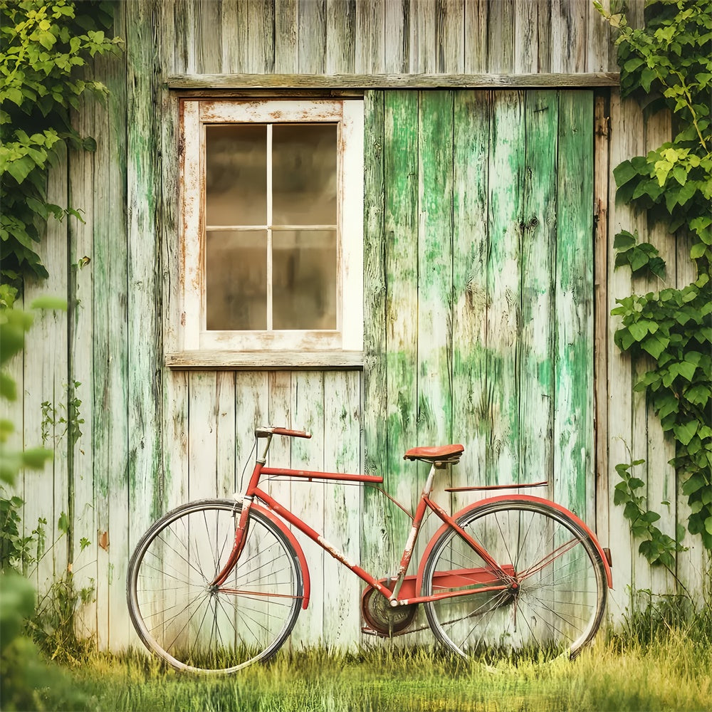 Toile de fond Grange Rustique Mur Vélo LXX57-396
