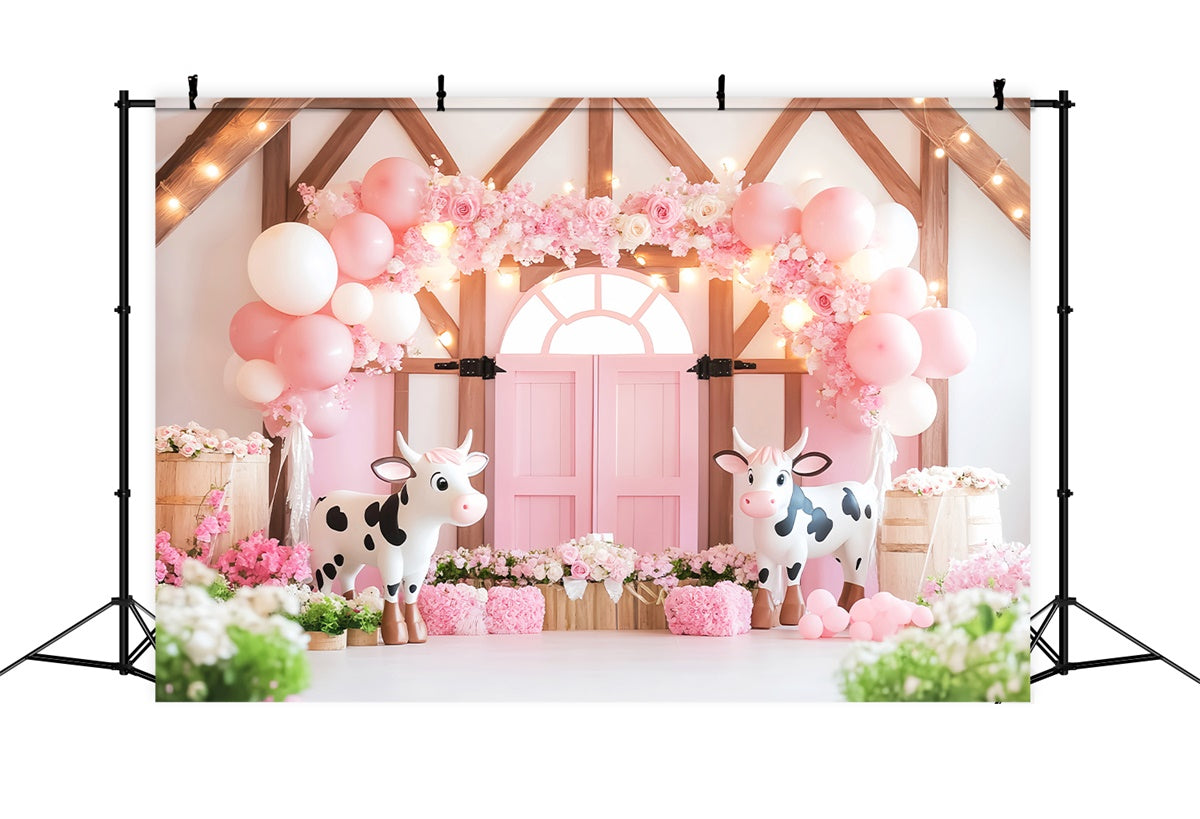 Toile de fond Grange Rose Joie Fleur Ballons LXX57-404