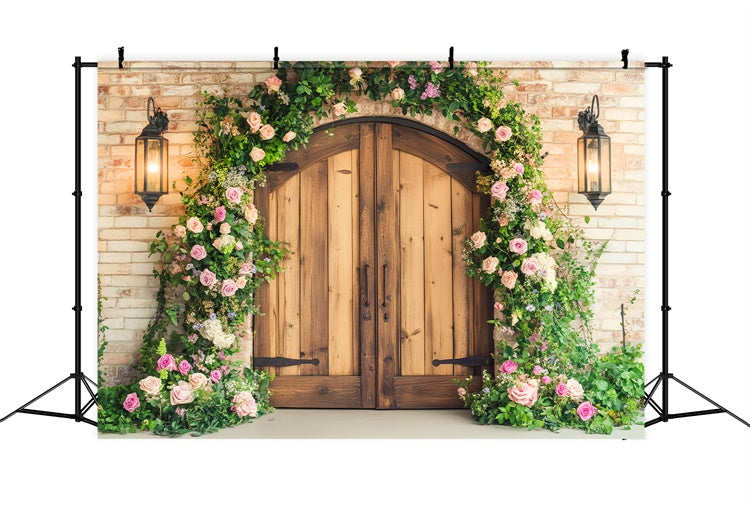 Toile de fond Porte de Grange Arche de Jardin Fleurie LXX57-410