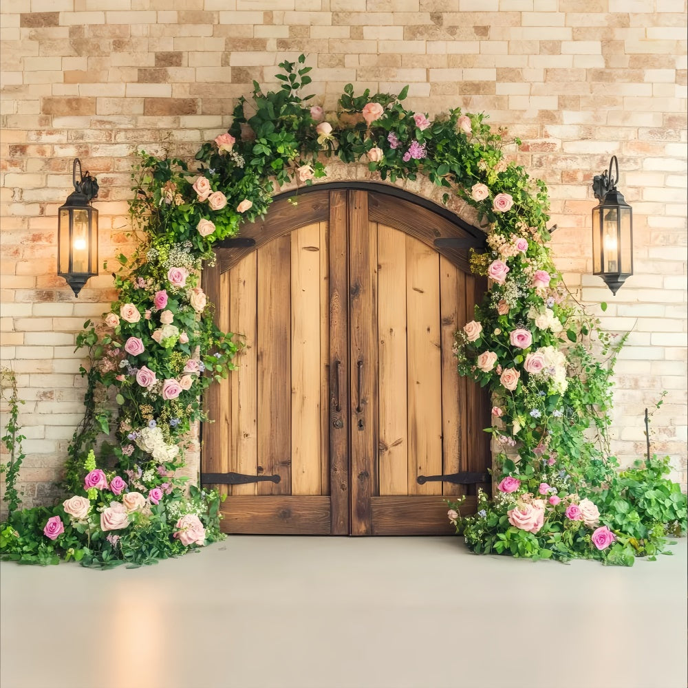 Toile de fond Porte de Grange Arche de Jardin Fleurie LXX57-410