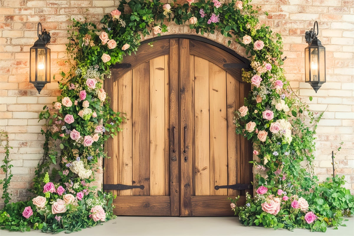 Toile de fond Porte de Grange Arche de Jardin Fleurie LXX57-410