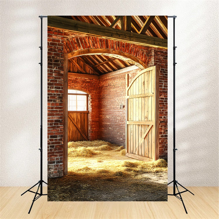 Toile de fond Photo Grange Arche Brique Vintage LXX57-418
