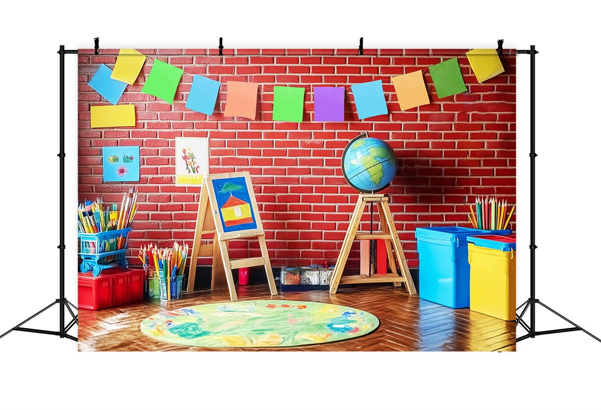 Toile de fond Photo École Mur de Briques et Créativité LXX57-43