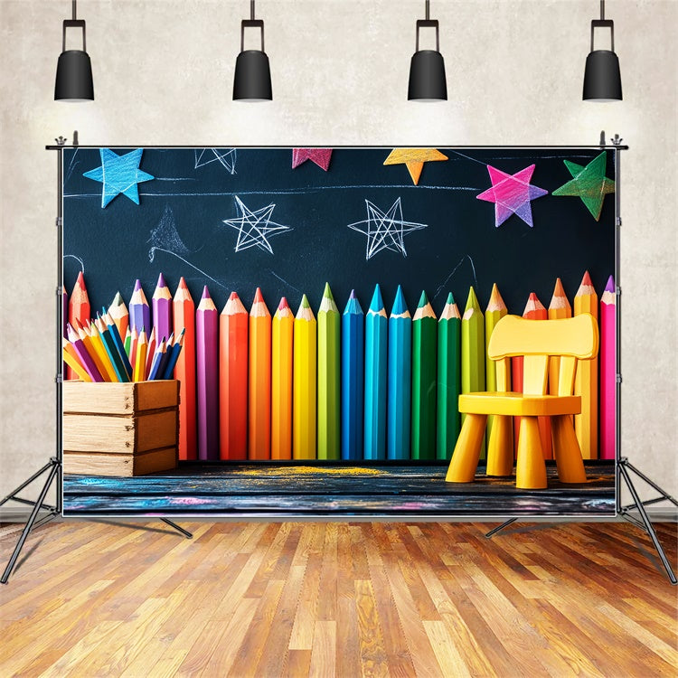 Toile de fond Rentrée des Classes Mur à Crayons et Apprentissage LXX57-44