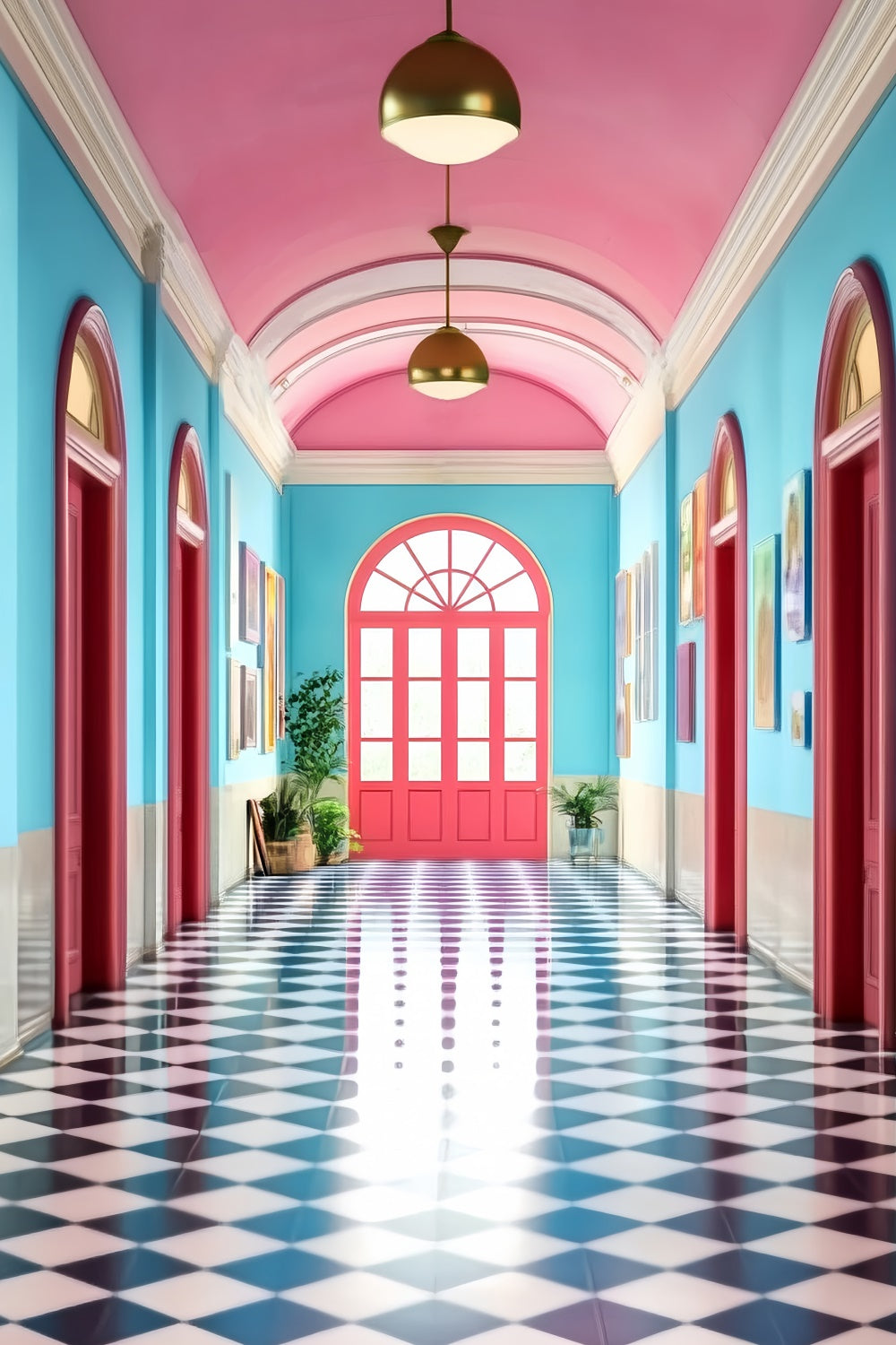 Toile de fond Photo École Couloir Sucré en Salle de Classe LXX57-47