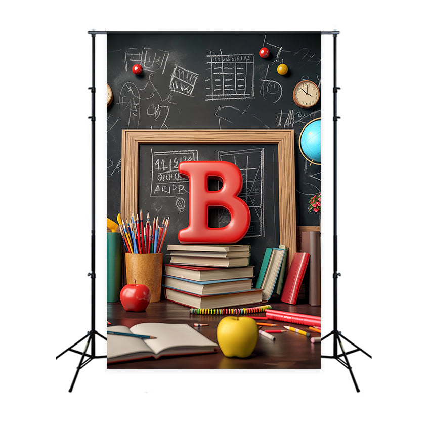 Toile de fond Rentrée des Classes Bureau Scolaire Classique LXX57-48