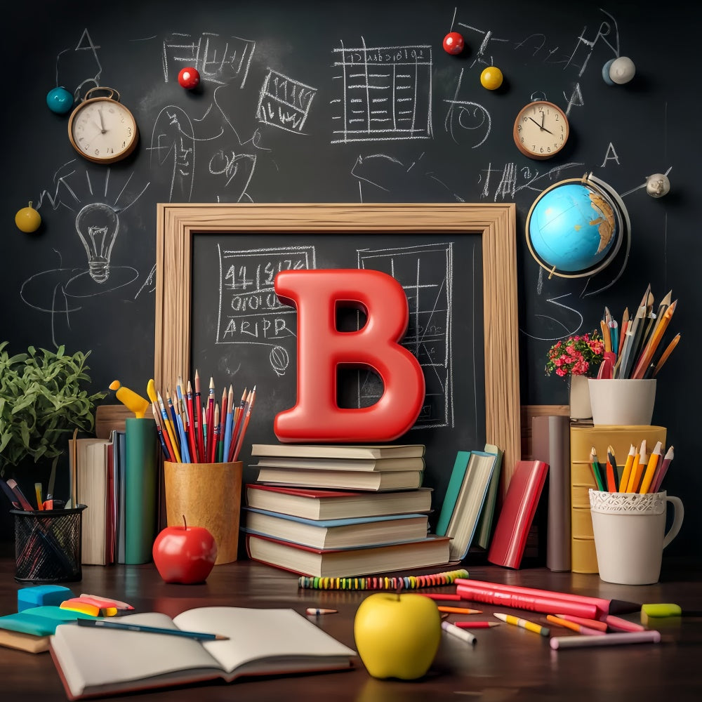 Toile de fond Rentrée des Classes Bureau Scolaire Classique LXX57-48