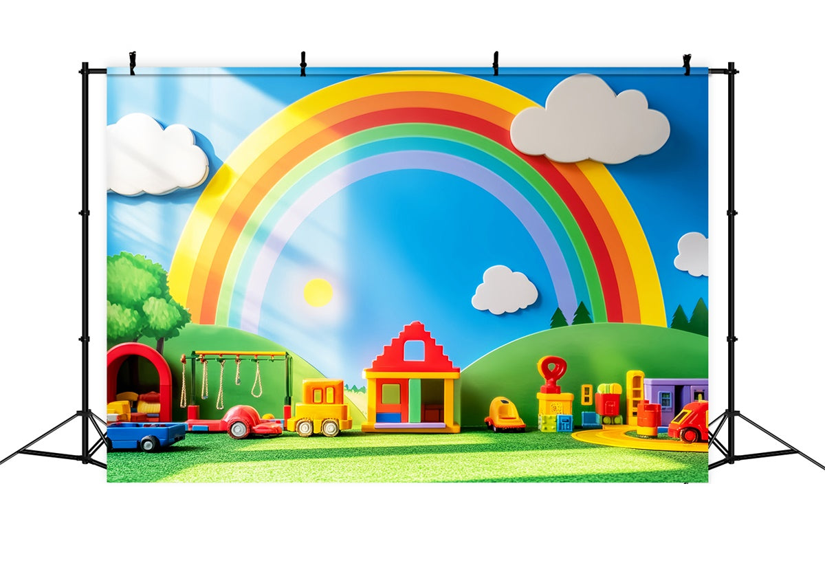 Toile de fond Photo École Défilé de Jouets Arc-en-ciel LXX57-55