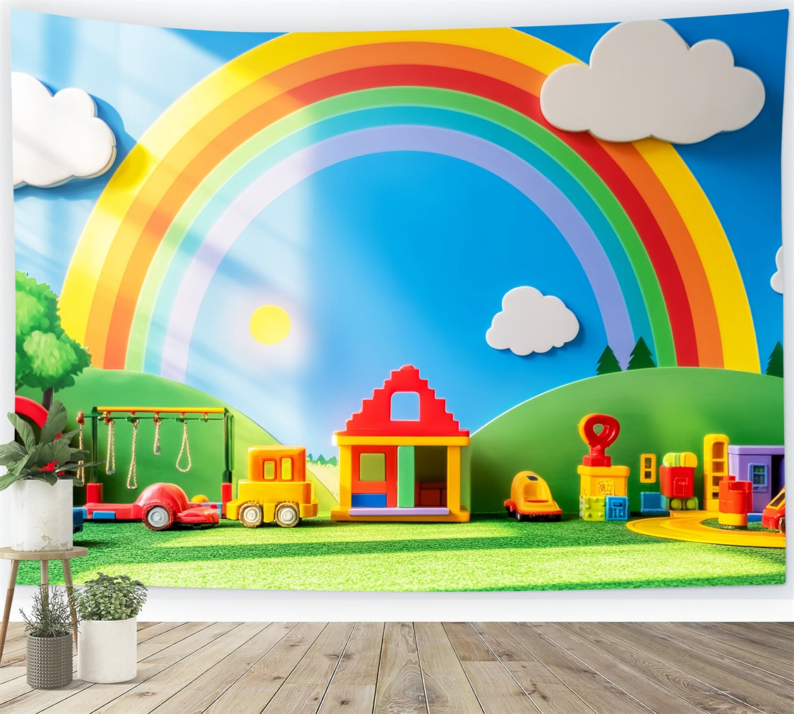 Toile de fond Photo École Défilé de Jouets Arc-en-ciel LXX57-55