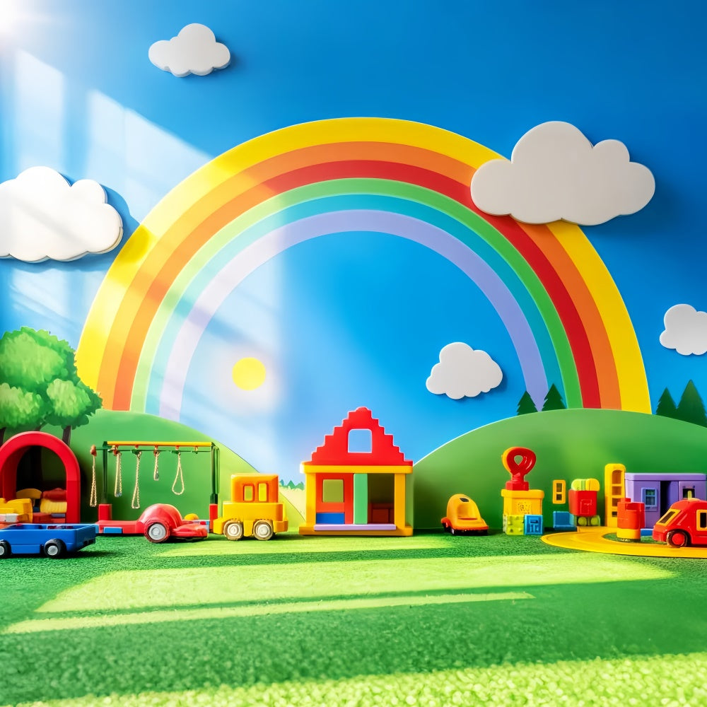 Toile de fond Photo École Défilé de Jouets Arc-en-ciel LXX57-55