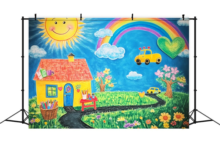 Toile de fond Scolaire Pays de l’Apprentissage Dessiné à la Main LXX57-56