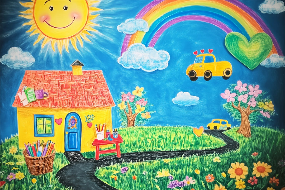 Toile de fond Scolaire Pays de l’Apprentissage Dessiné à la Main LXX57-56