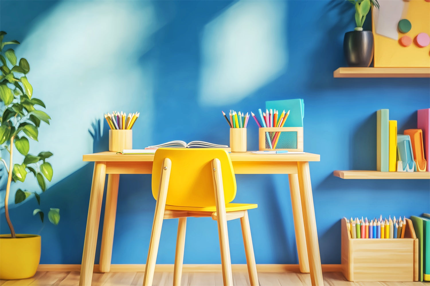 Toile de fond Rentrée des Classes Bureau d’Étude ensoleillé LXX57-57