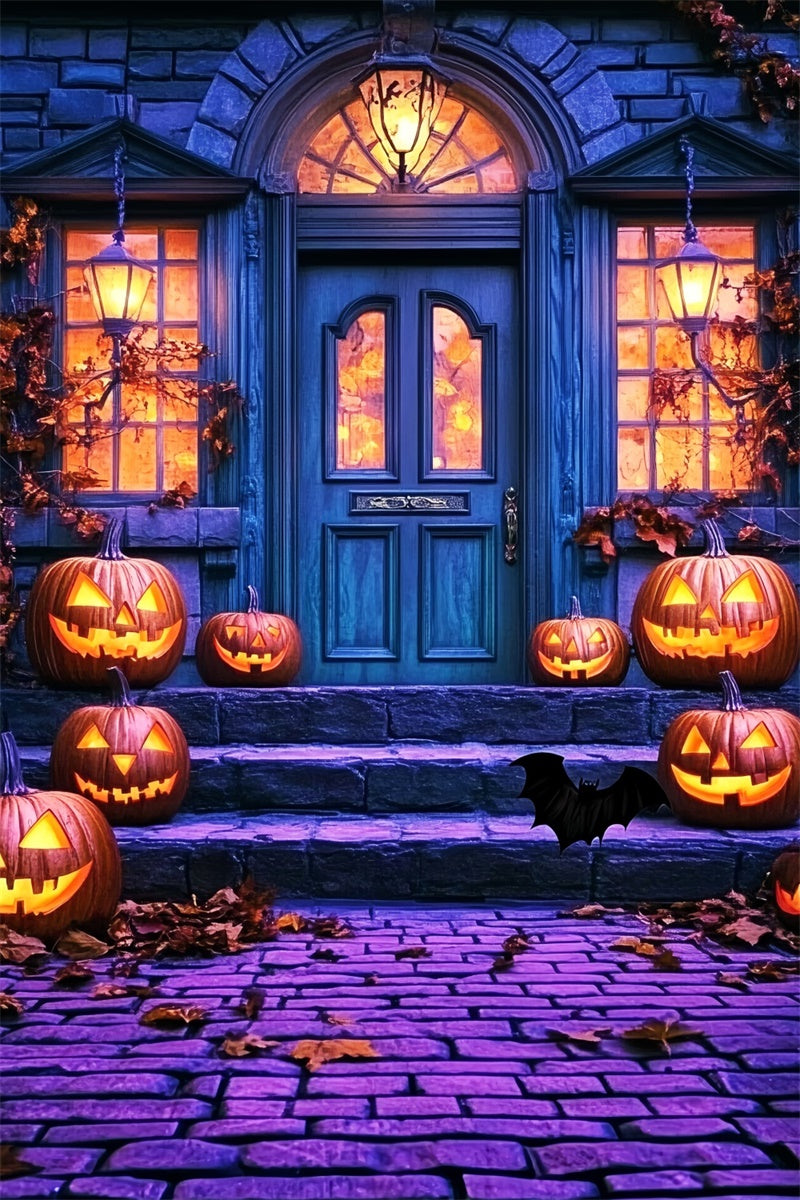 Toile de fond Photo Halloween Parade sur le Porche aux Citrouilles LXX57-59
