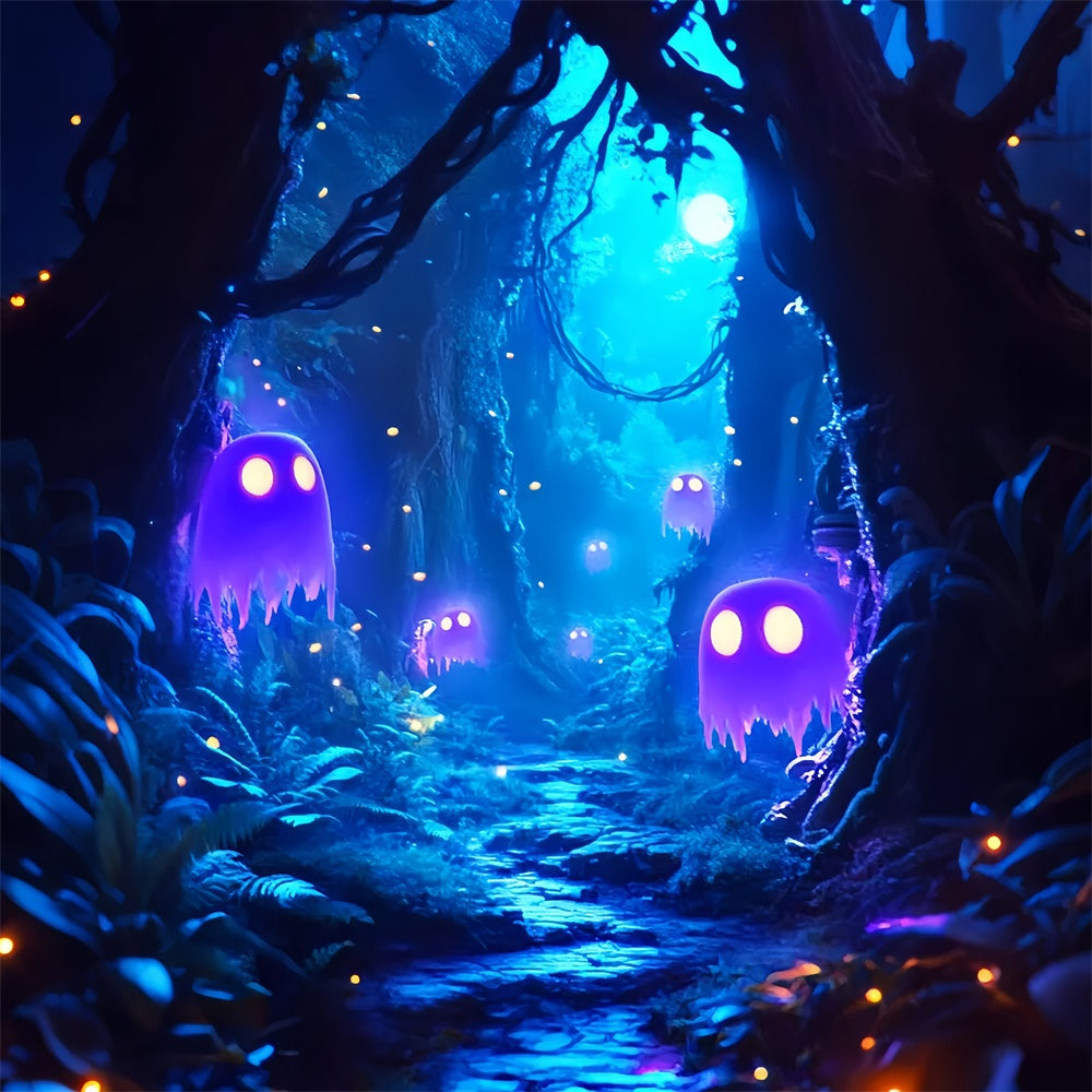 Toile de fond Halloween Sentier des Esprits au Clair de Lune LXX57-60