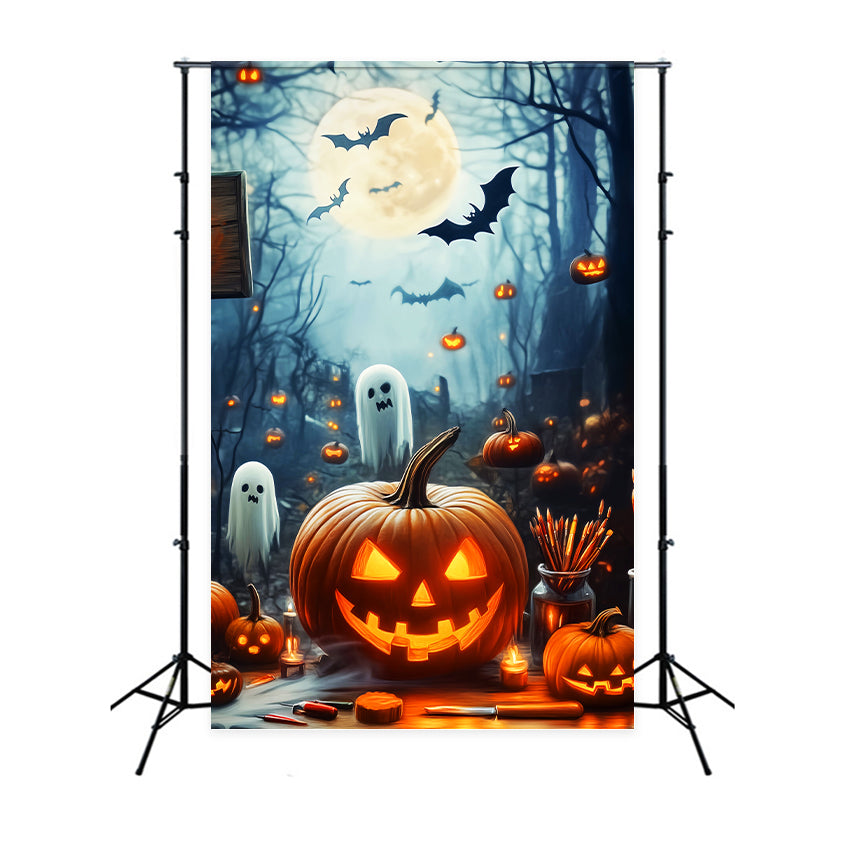 Toile de fond Photo Halloween Forêt Malicieuse au Clair de Lune LXX57-61