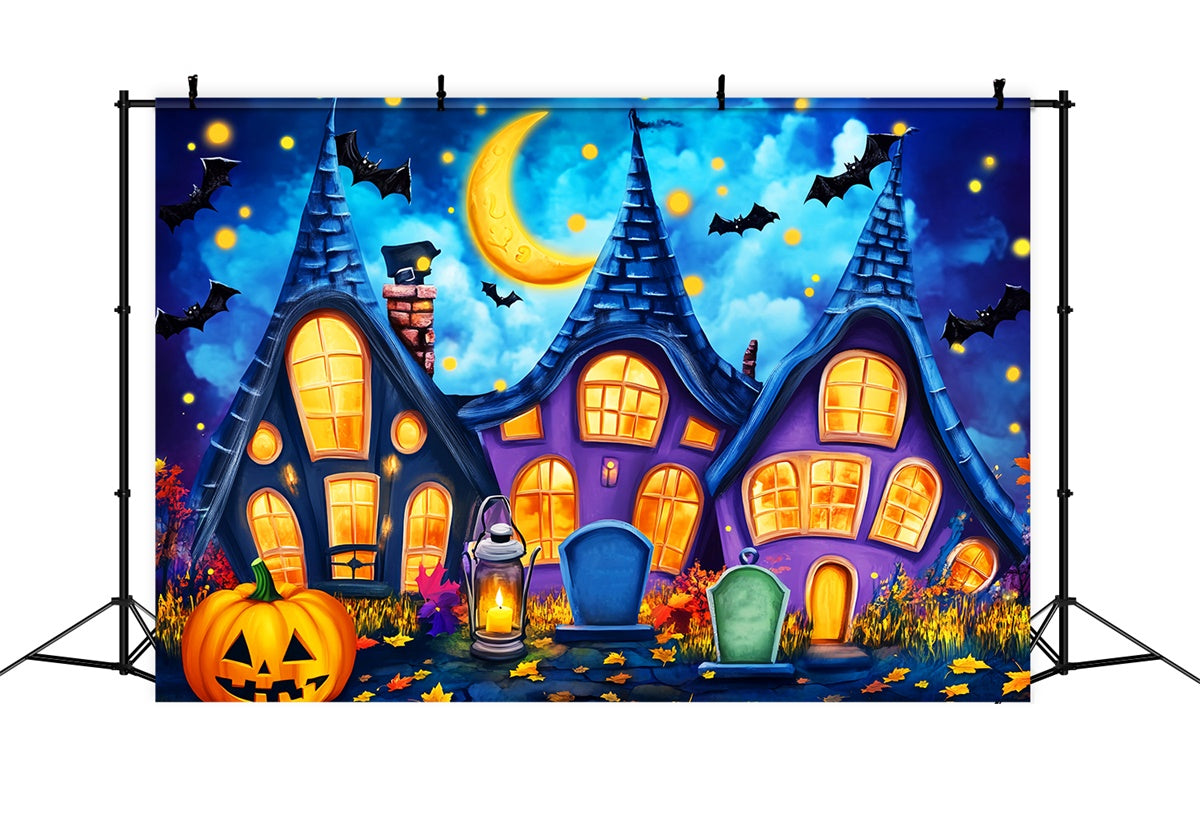 Toile de fond Halloween Chalet Effrayant Dessiné LXX57-71