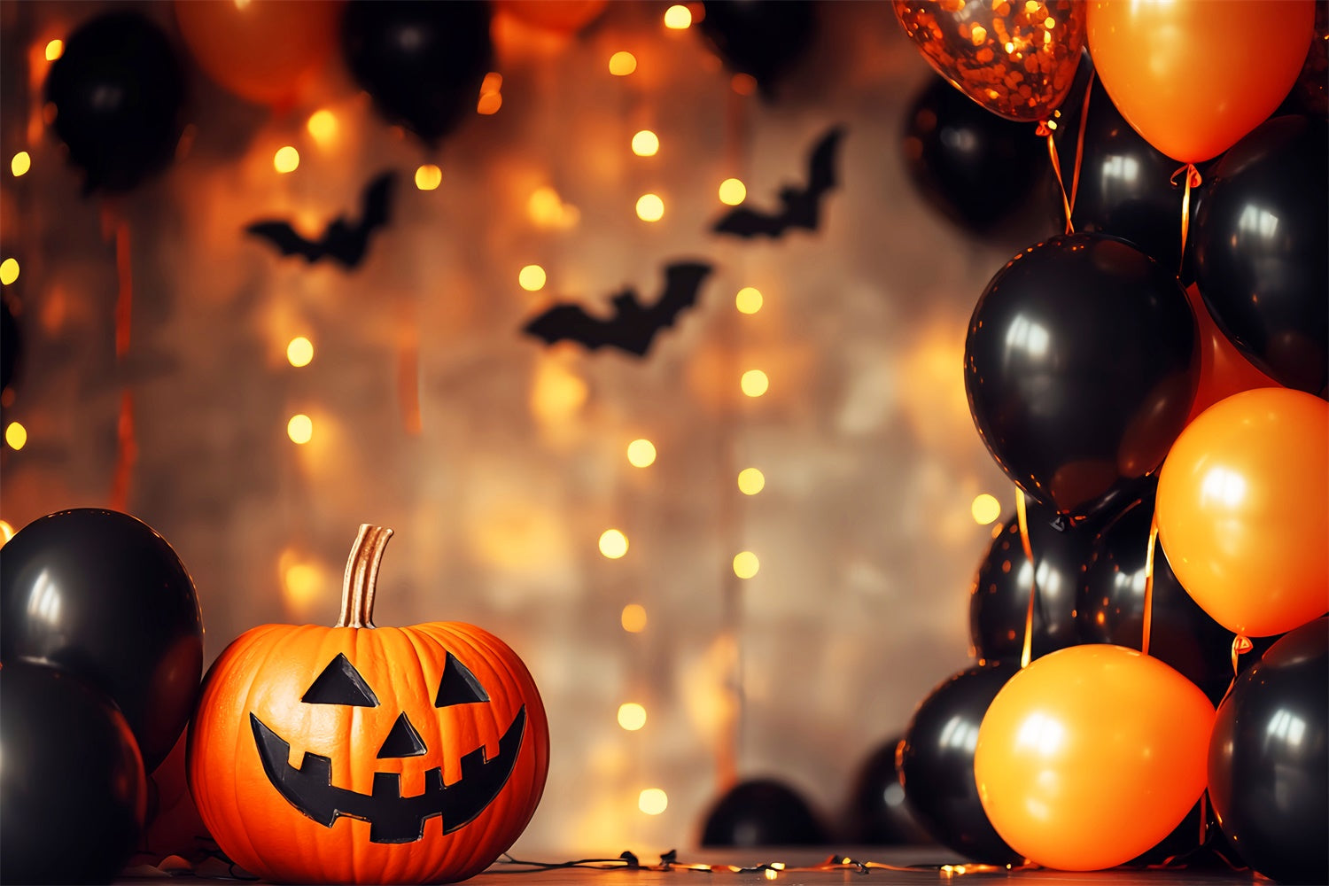 Toile de fond Photo Halloween Fête Ballons et Chauves-Souris LXX57-72