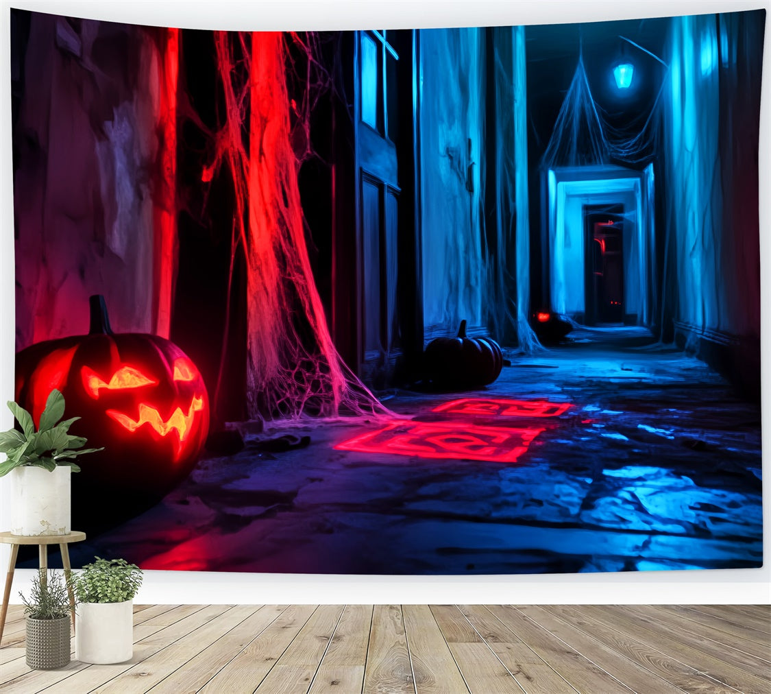 Toile de fond Photo Halloween Couloir Néon Sinistre LXX57-79