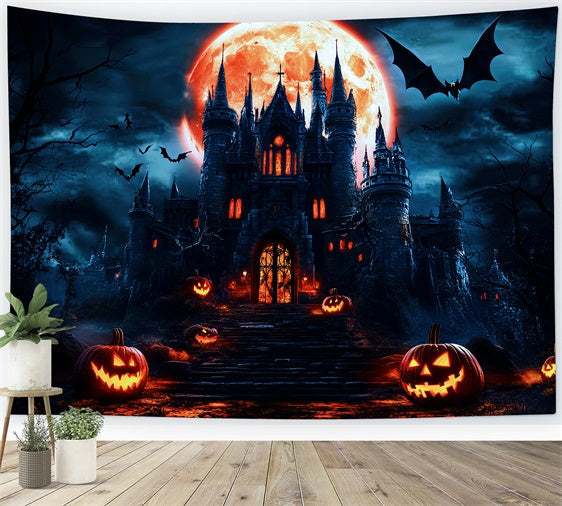 Toile de fond Halloween Citadelle Hantée et Maudite LXX57-80