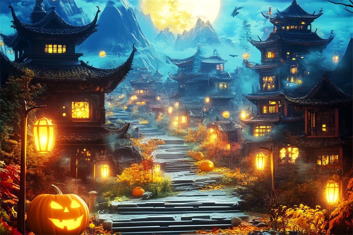 Toile de fond Halloween Village Hanté aux Lanternes LXX57-88