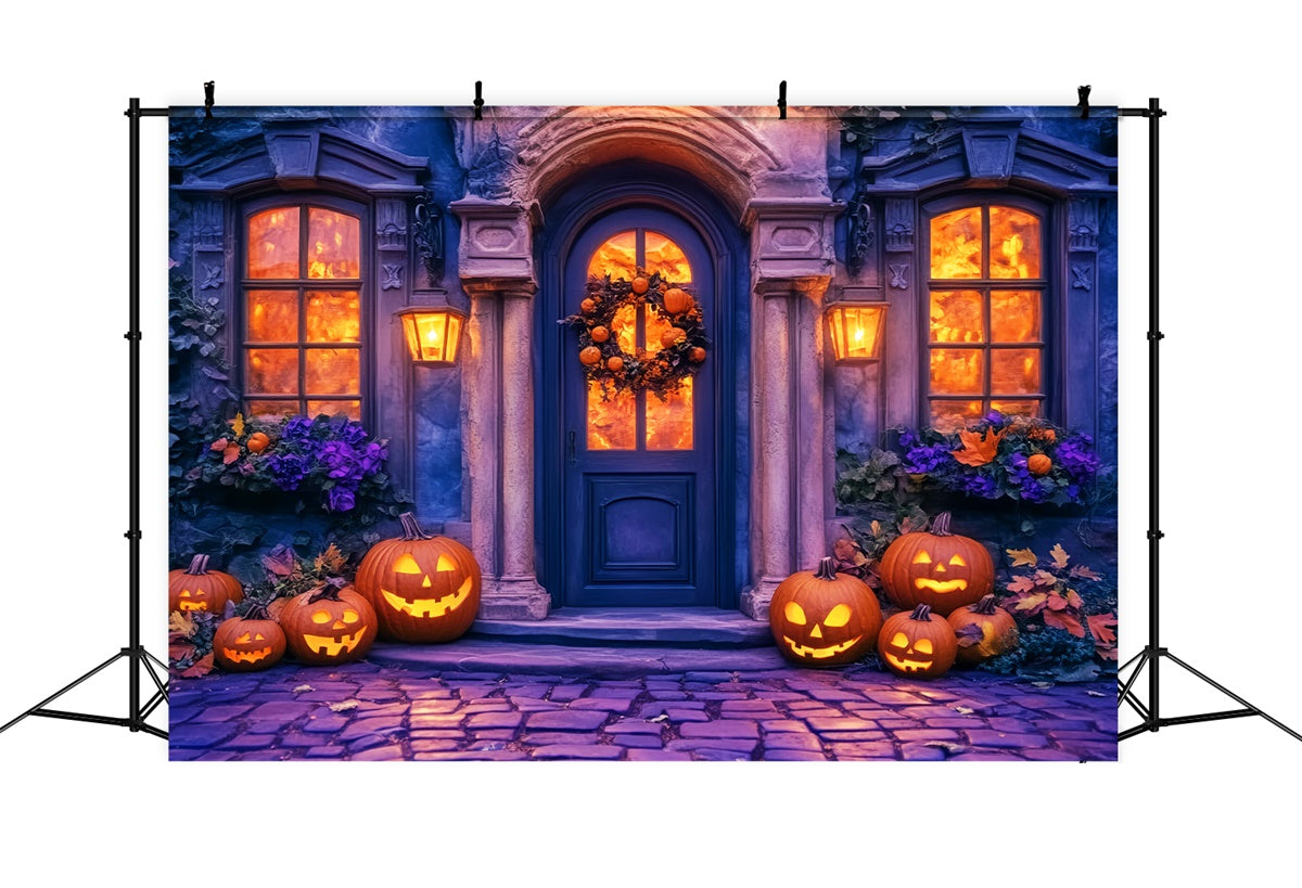 Toile de fond Halloween Porche Élégant aux Citrouilles LXX57-90