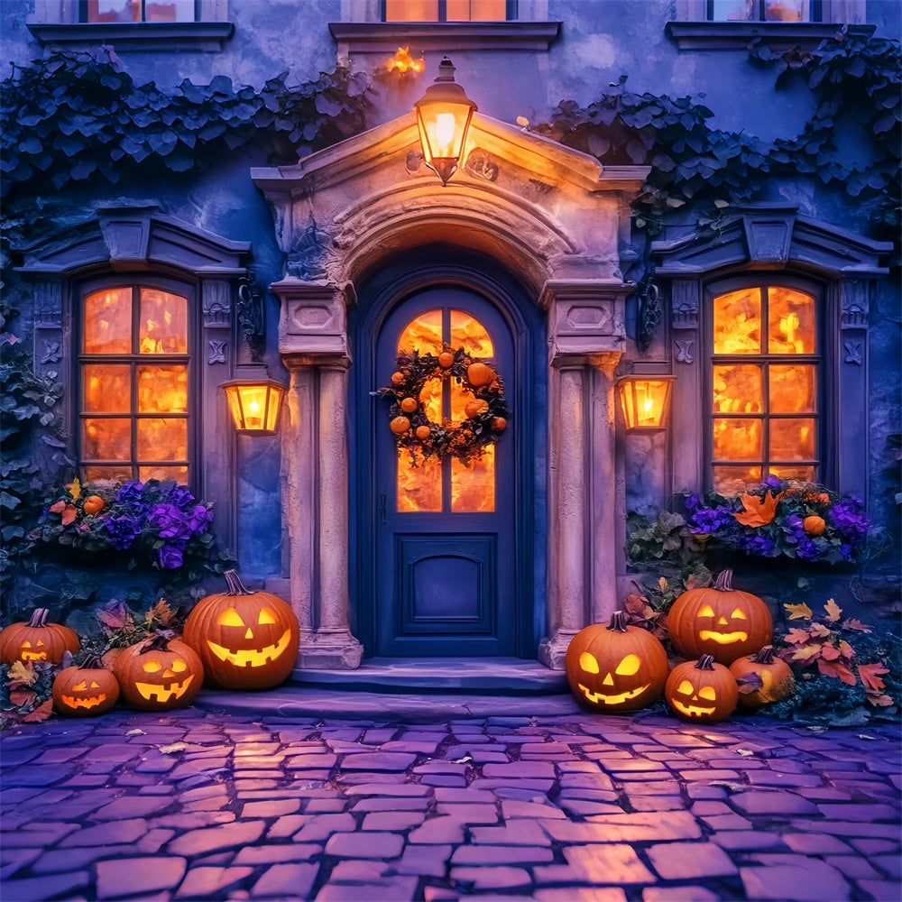 Toile de fond Halloween Porche Élégant aux Citrouilles LXX57-90