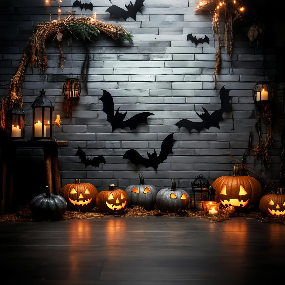 Toile de fond Photo Halloween Mur de Minuit aux Bougies LXX57-91