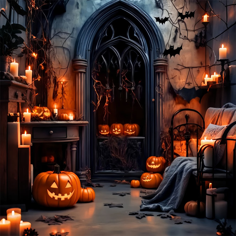 Fond photo halloween Ombres Fenêtre Gothique LXX58-1