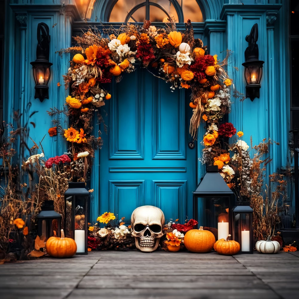 Fond halloween photo Porche Fleur Crâne LXX58-12