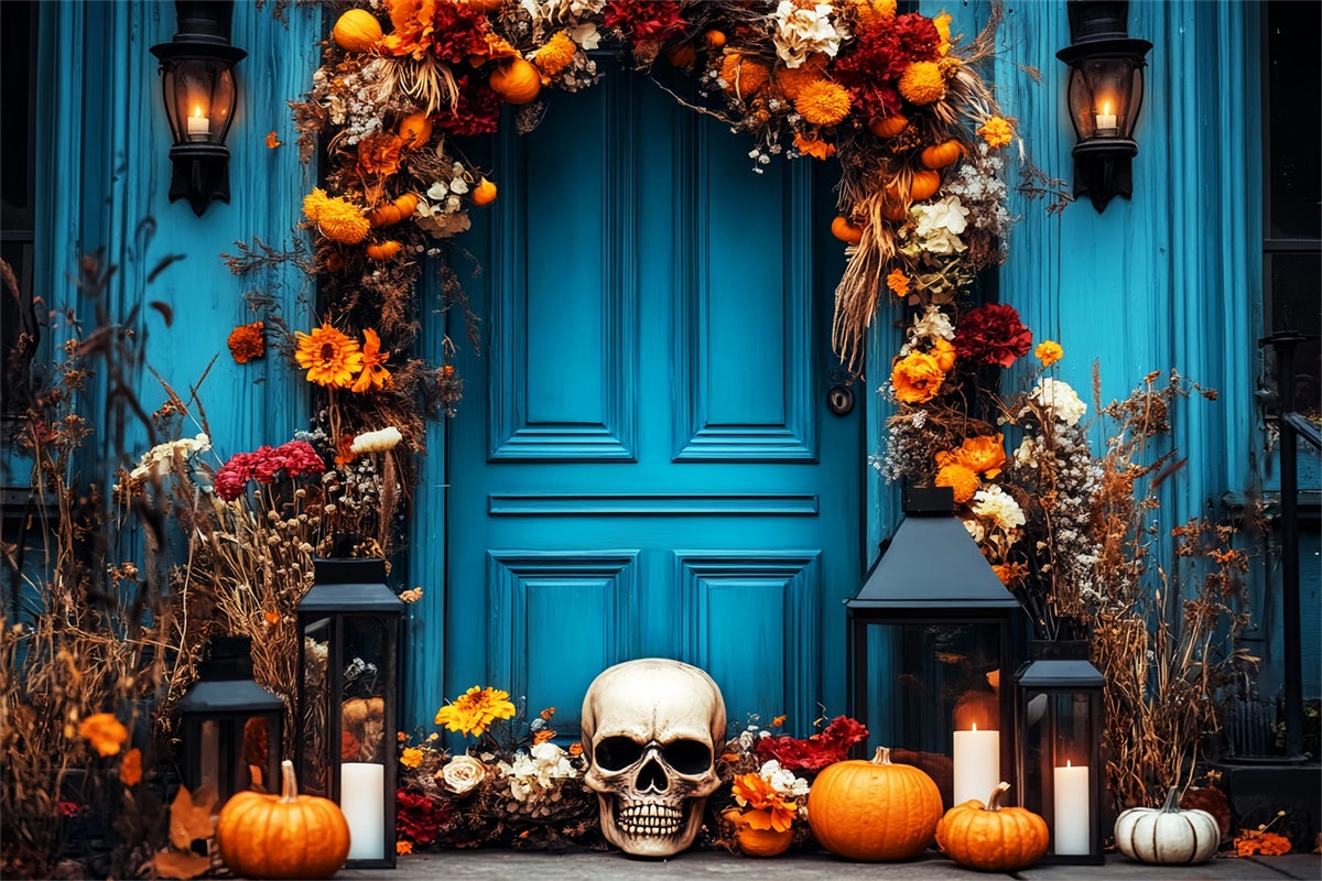 Fond halloween photo Porche Fleur Crâne LXX58-12