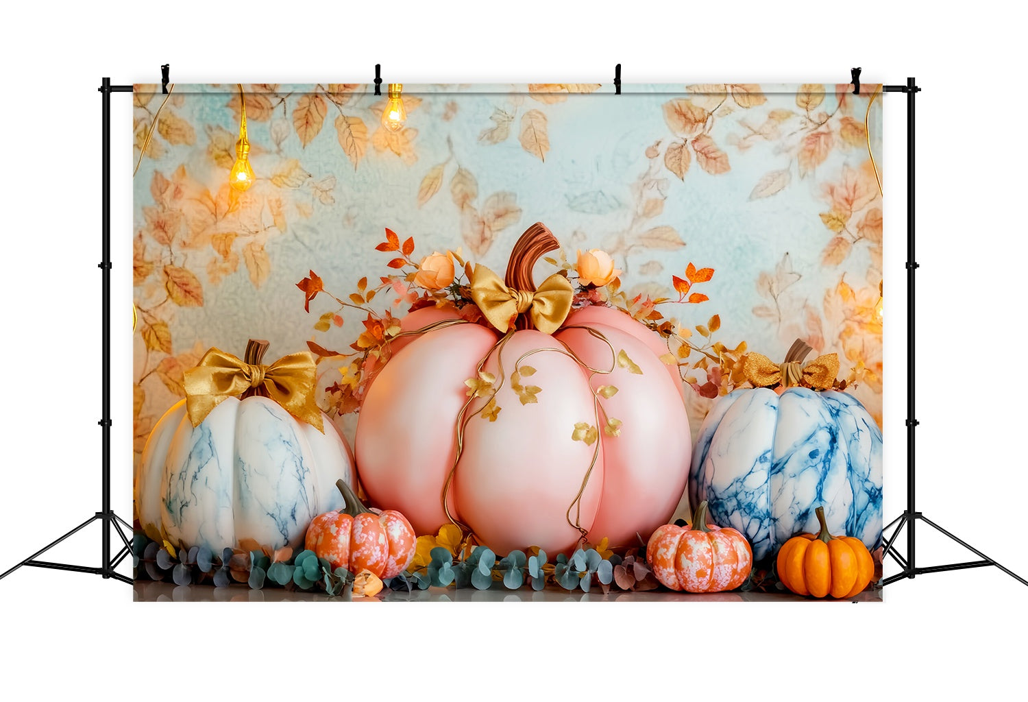 Fond Photo Automne Arrangement Floral Citrouille Pastel LXX58-154