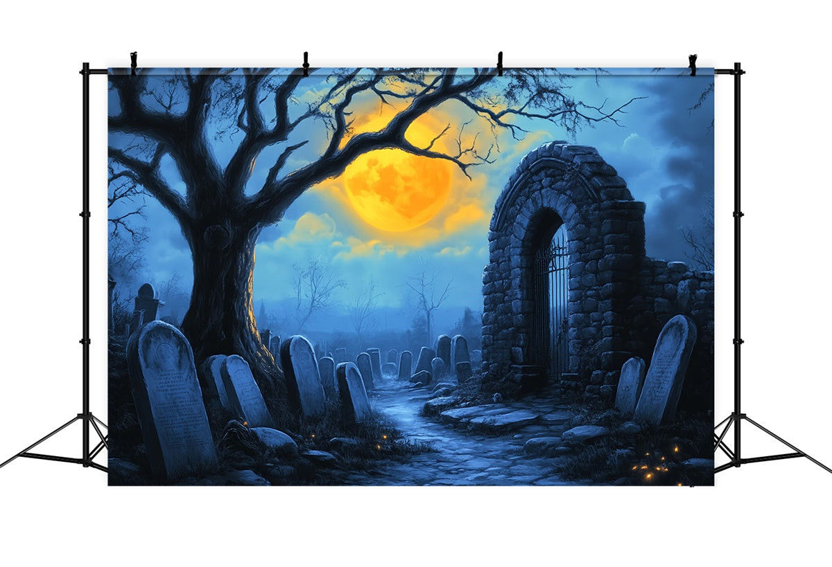 Toile photo halloween Sépulture Lugubre Sombre LXX58-16