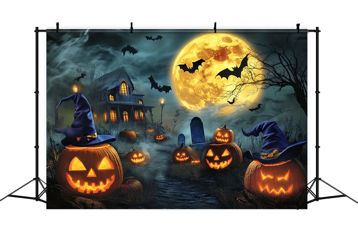 Toile halloween Chapeau de Sorcière Citrouille LXX58-19