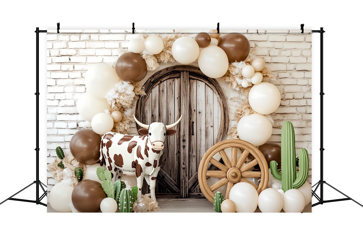 Toile de fond Photo Automne Arche Ballons Imprimé Vache LXX58-196