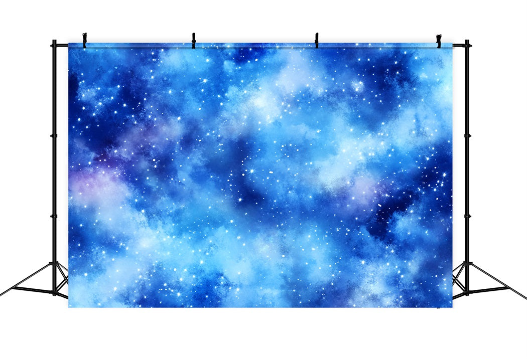 Toile de fond Hiver Nuage Cosmique Bleu Étoilé CSH58-218