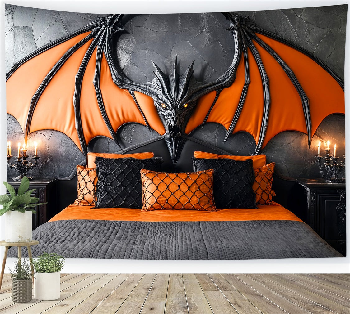 Fond studio halloween Chambre Gothique Ailes de Dragon LXX58-22