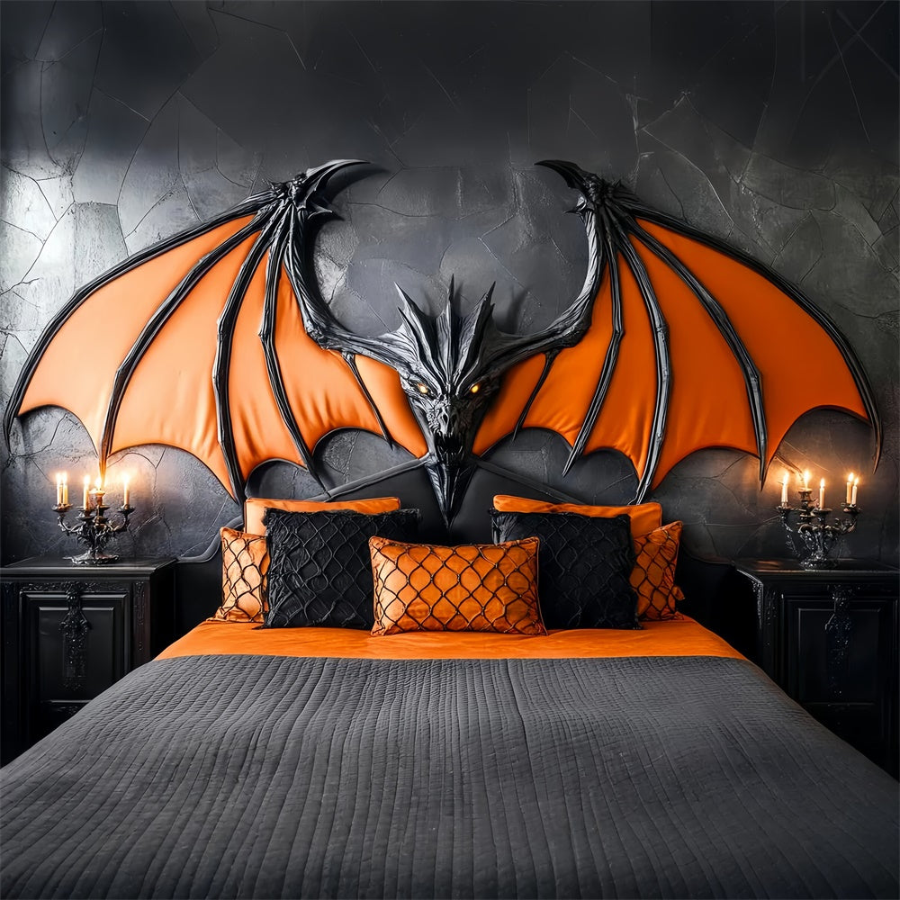 Fond studio halloween Chambre Gothique Ailes de Dragon LXX58-22
