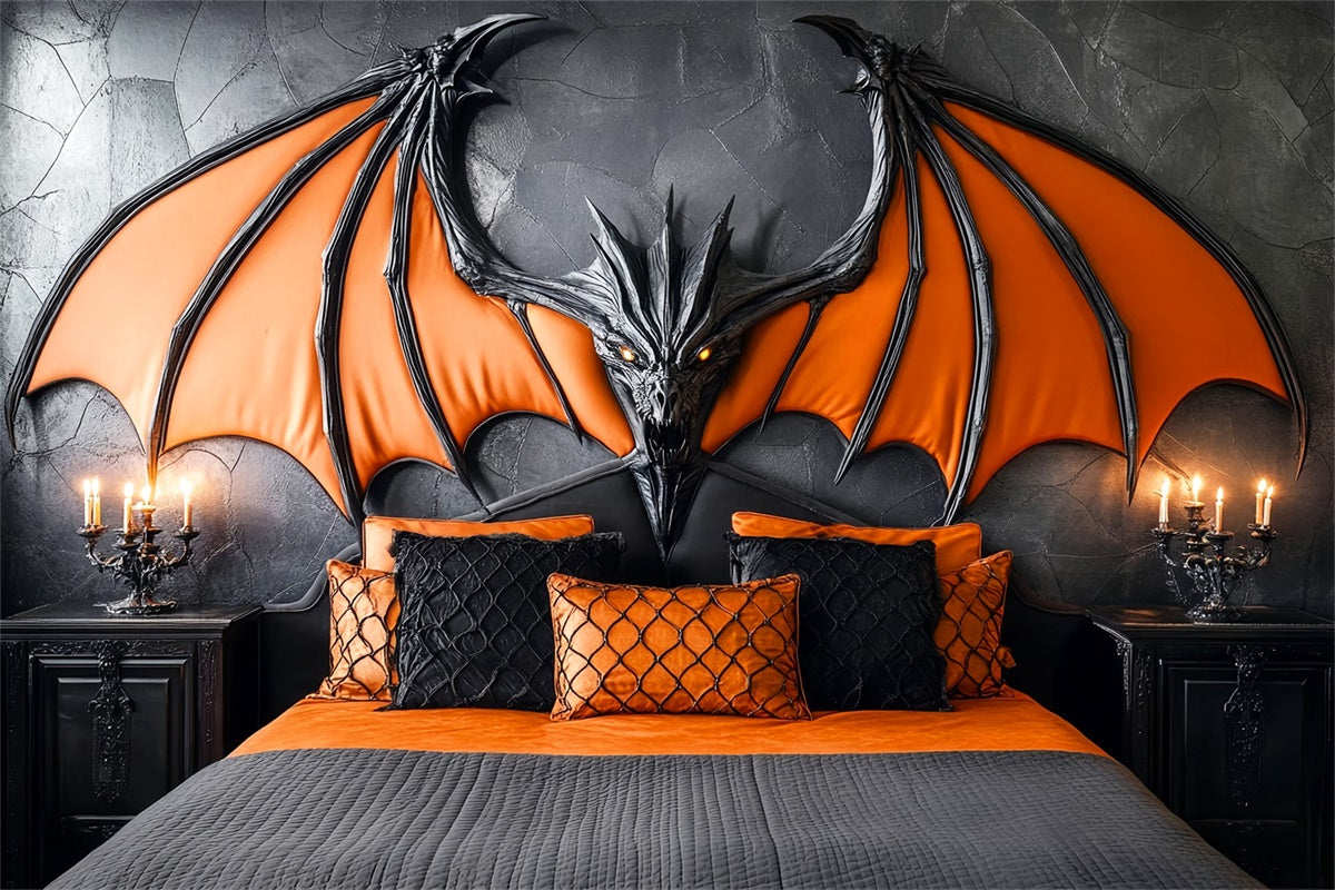 Fond studio halloween Chambre Gothique Ailes de Dragon LXX58-22