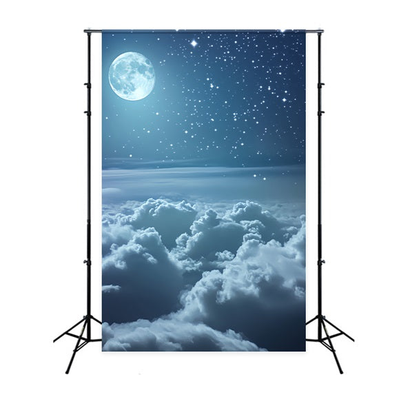 Toile de fond Photo Hiver Ciel Nuageux Étoilé au Clair de Lune CSH58-220