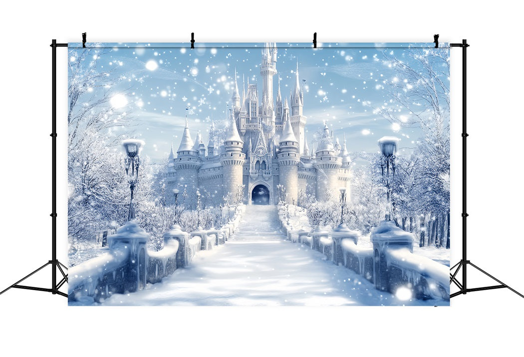 Toile de fond Hiver Château Givré Éclat Fantastique CSH58-225